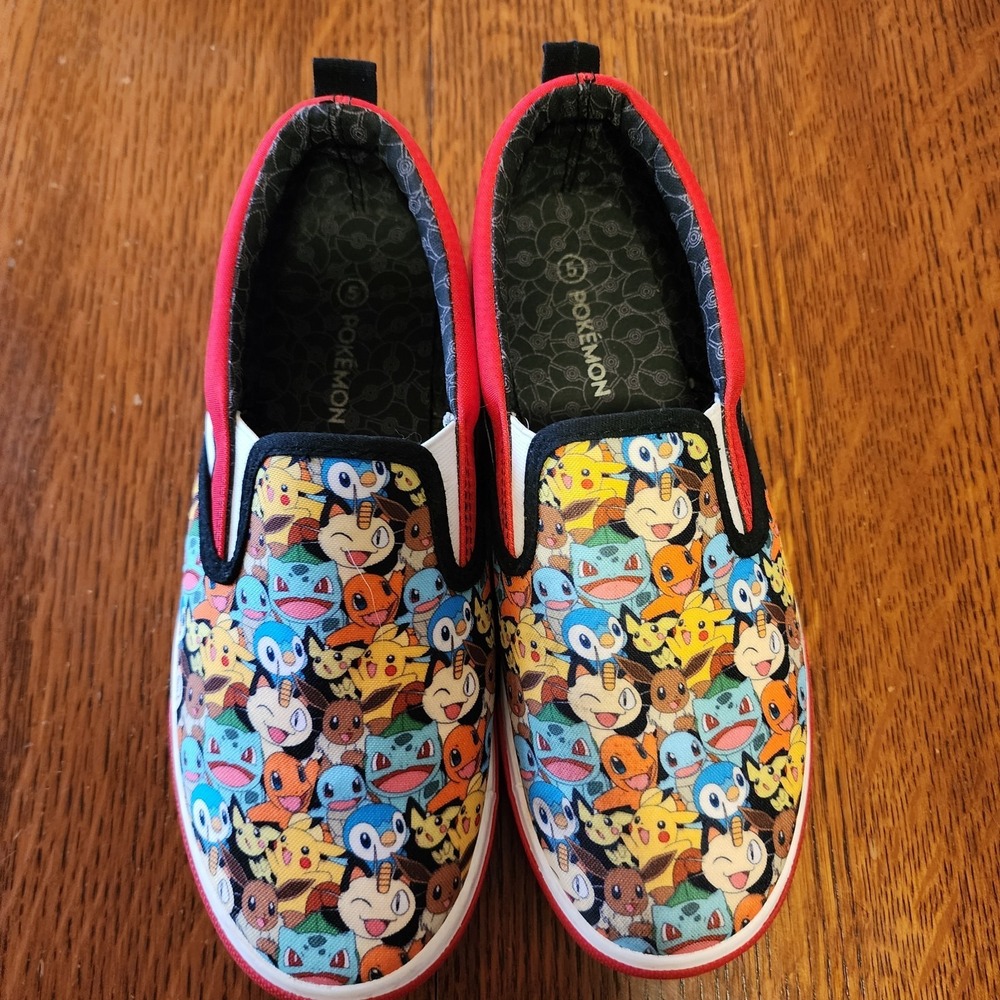Pokemon Ground Up Slip-on Canvas Sneakers‎ Shoes Unisex Nintendo Size Youth 5